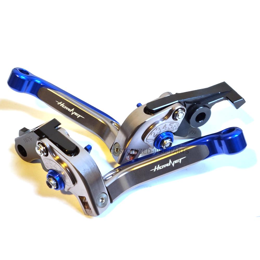 Titanium / Blue Clutch Brake Lever Set - Honda CB599 / CB600 HORNET 1998-2006