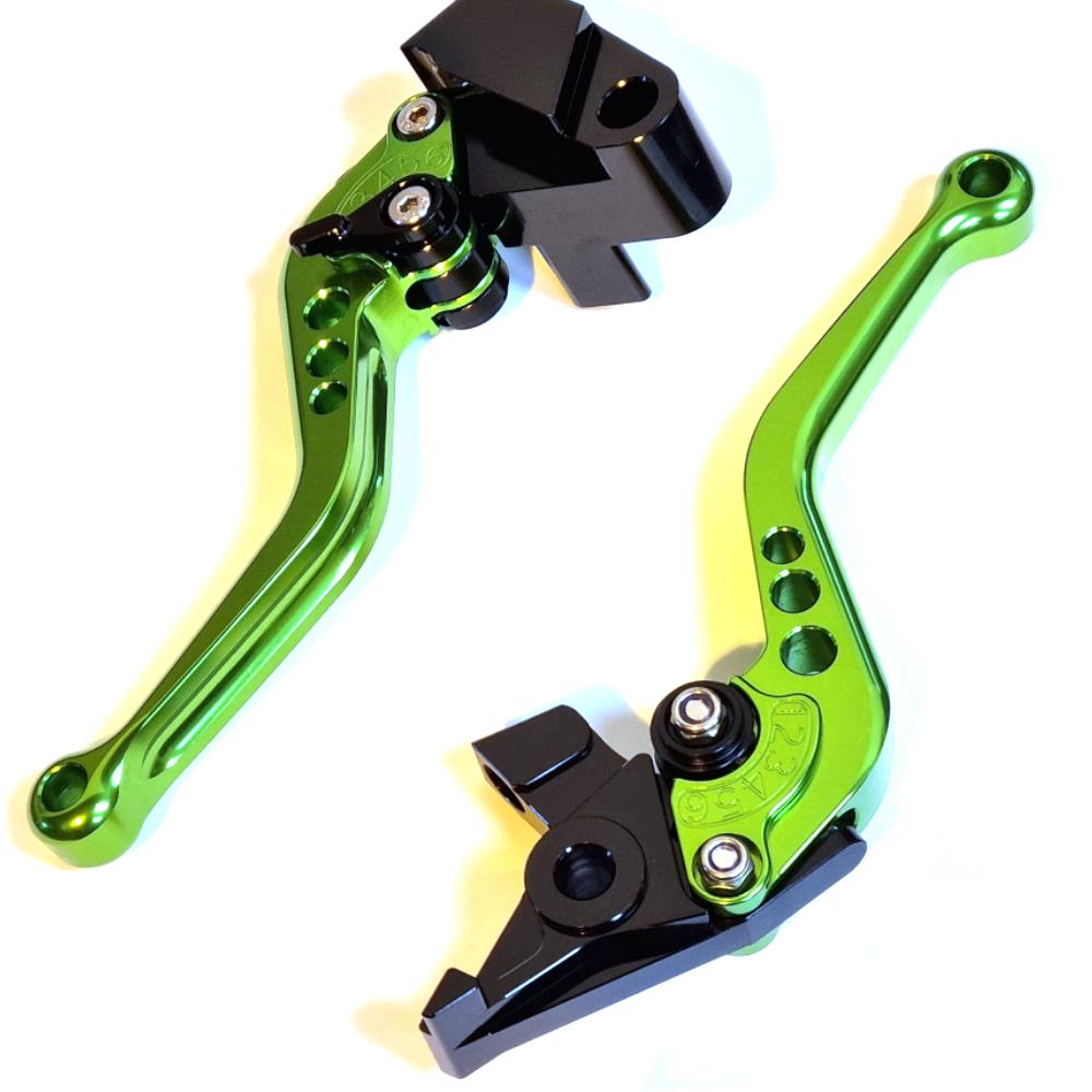 CNC Short Green Clutch & Brake Levers For Kawasaki ER-6N Ninja 650R 2009-2016