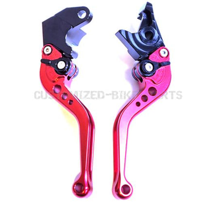 Short Red Clutch & Brake Levers For Suzuki GSR 750 2011-2023