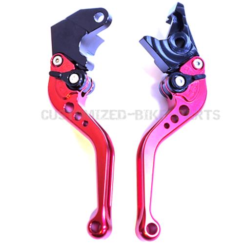 Short Red Clutch & Brake Levers For Suzuki SV650 / X 2016-2023