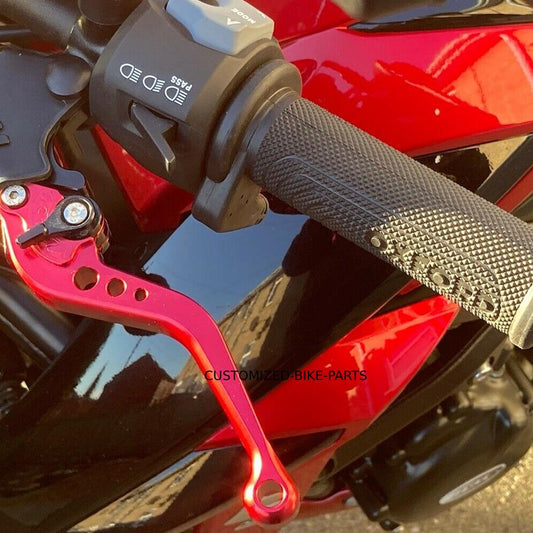 Short Red Clutch & Brake Levers For Suzuki GSX-S 750 2011-2023