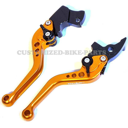 KTM Duke 125 200 390 2013-2023 ORANGE SHORT ADJUSTABLE BRAKE & CLUTCH LEVER SET