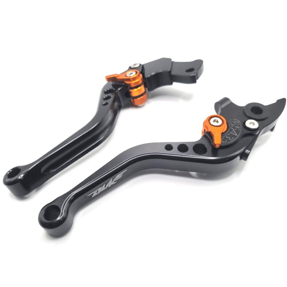 KTM Duke 125 200 390 2013-2023 BLACK / ORANGE SHORT BRAKE & CLUTCH LEVER SET