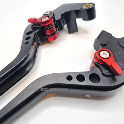 Short Black / Red Clutch & Brake Levers For Yamaha XSR 900 / 700 ABS 2016-2021