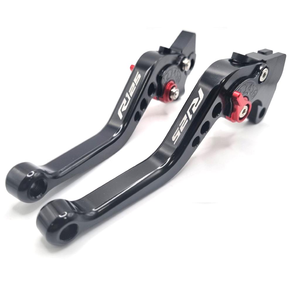 CNC Yamaha YZF-R125 2014-2018 Adjustable Clutch Brake Lever Set - Black/Red