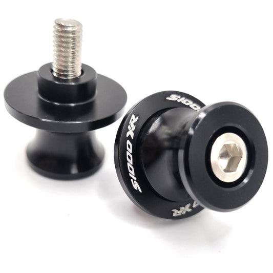 Black Motorcycle Paddock Stand Spool Bobbins - BMW S1000XR 2015-2019