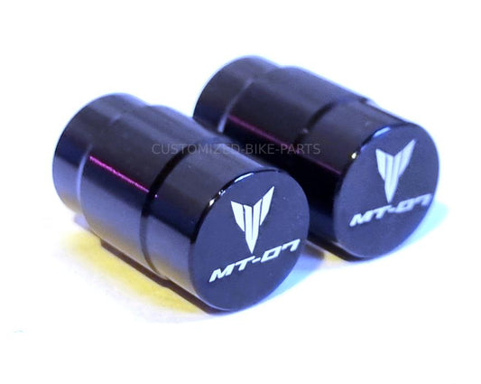 Black Aluminium Wheel Tire Tyre Valve Cap Covers - Yamaha MT-07 All Years