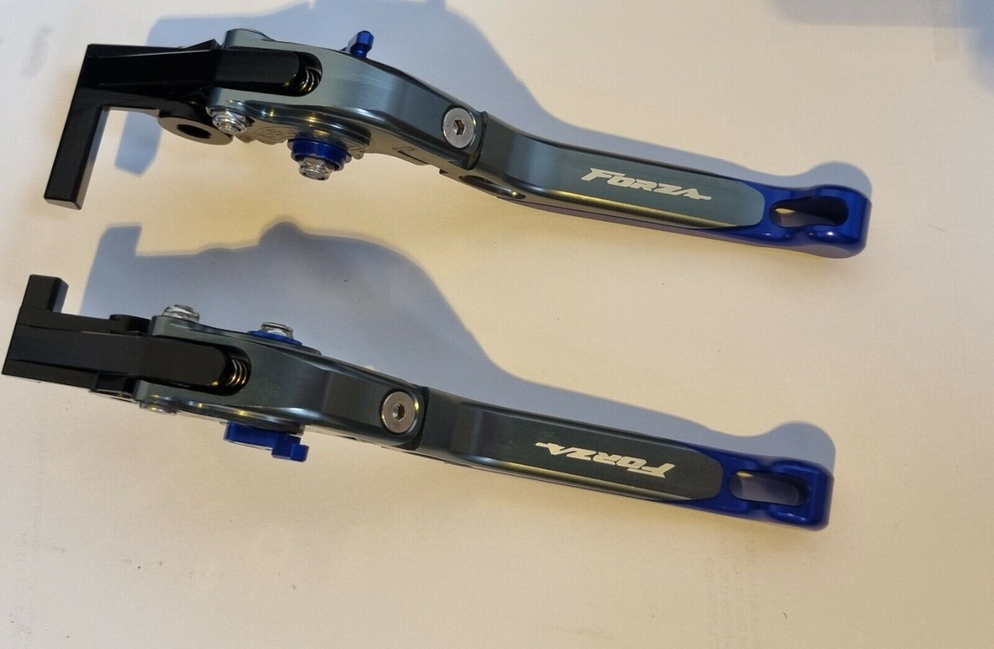 Honda Forza 125 250 300 2010-2023 - Front & rear Brake Levers - Titanium / Blue