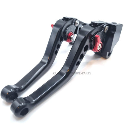 Short Black Red Clutch & Brake Levers For Kawasaki Z900 2017-2024