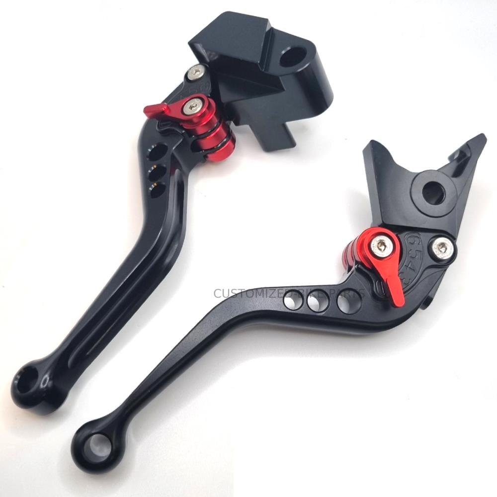 Short Black Red Clutch & Brake Levers For Kawasaki Z900 2017-2024