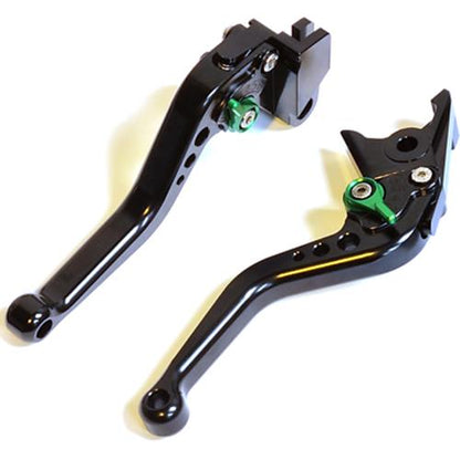 Short Black Green Clutch & Brake Levers - Kawasaki Ninja 650R / ER-6F 2017-2023