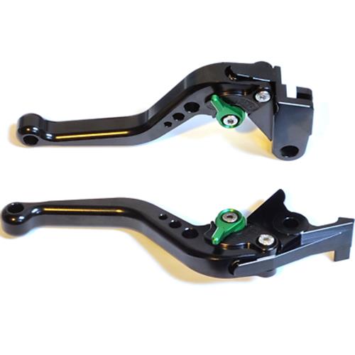 Short Black Green Clutch & Brake Levers - Kawasaki Ninja 650R / ER-6F 2017-2023