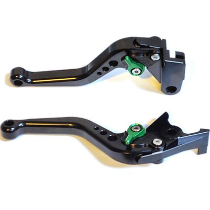 Short Black Green Clutch & Brake Levers For Kawasaki Z650 2017-2023