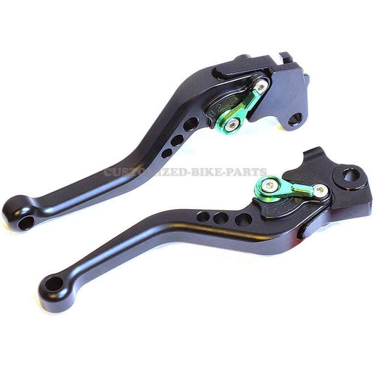 Short Black Green Clutch & Brake Levers For Yamaha WR125R WR 125 R 2012-2016