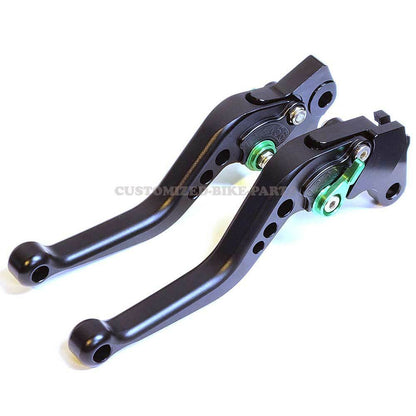 Short Black Green Clutch & Brake Levers For Yamaha WR125R WR 125 R 2012-2016