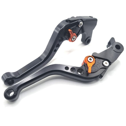 Short Black Orange Adjustable Brake & Clutch Lever Set - KTM 790 Duke 2018-2024