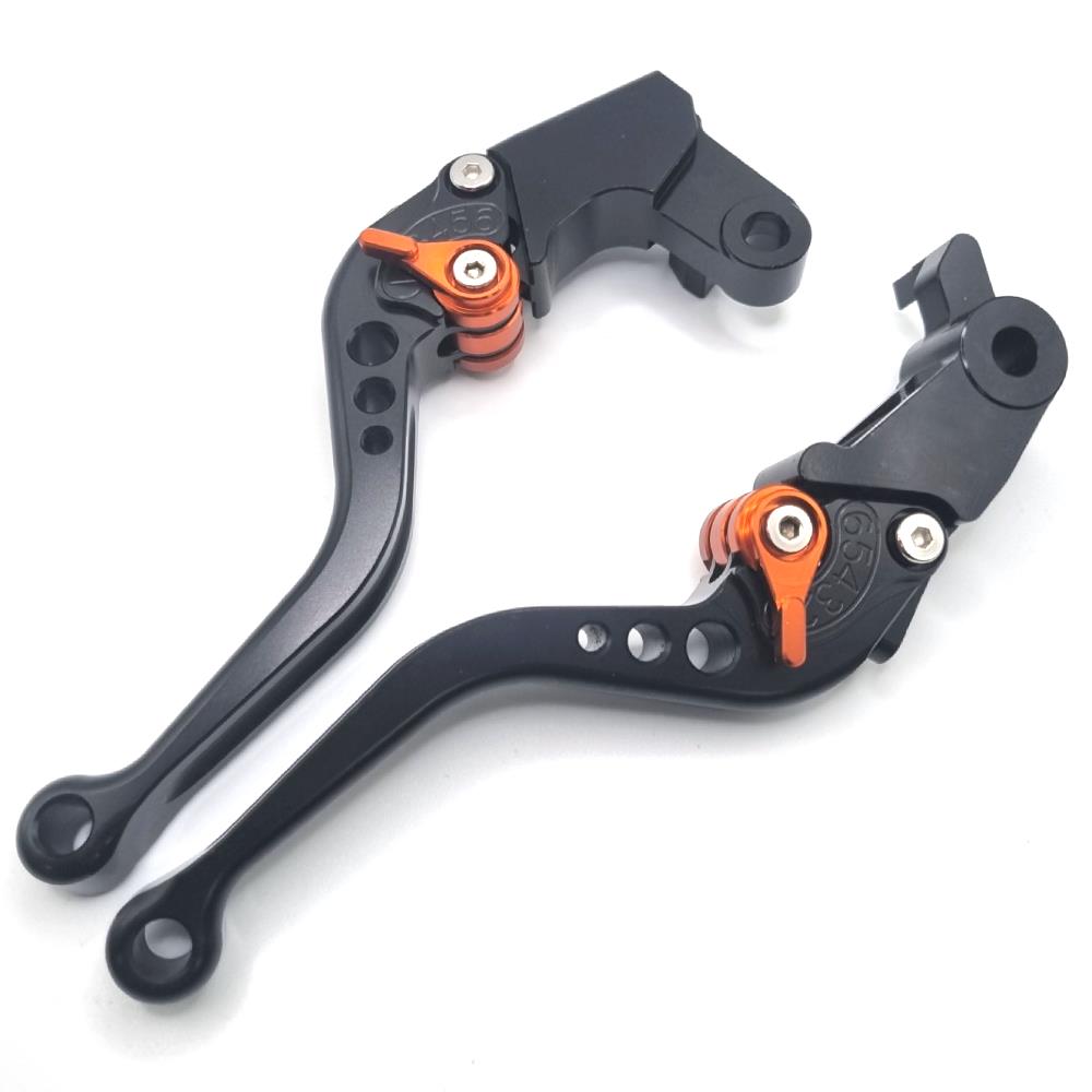 Short Black Orange Adjustable Brake & Clutch Lever Set - KTM 790 Duke 2018-2024