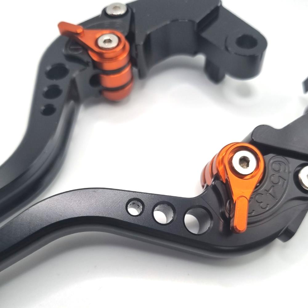 Short Black Orange Adjustable Brake & Clutch Lever Set - KTM 790 Duke 2018-2024