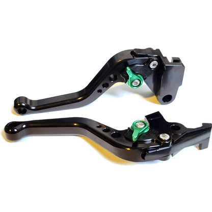 CNC Short Black Green Clutch & Brake Levers For Kawasaki ER-6F / EX-6 2009-2016