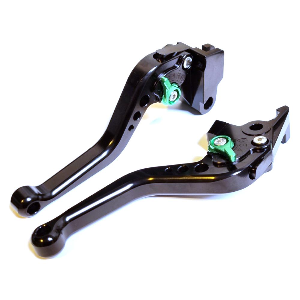 CNC Short Black Green Clutch & Brake Levers For Kawasaki ER-6F / EX-6 2009-2016