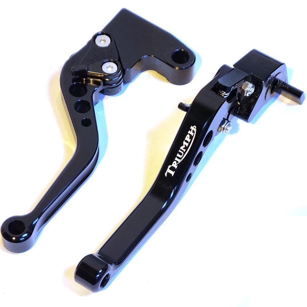 Black Short Clutch Brake Lever Set - Triumph Daytona 675 R Speed Triple 11-16