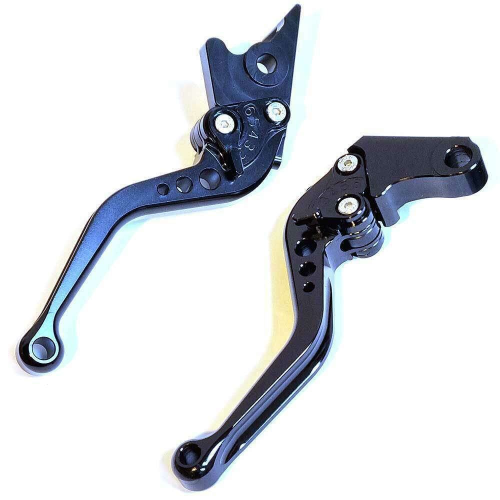 Black Short Clutch Brake Lever Set - Triumph Daytona 675 R Speed Triple 11-16