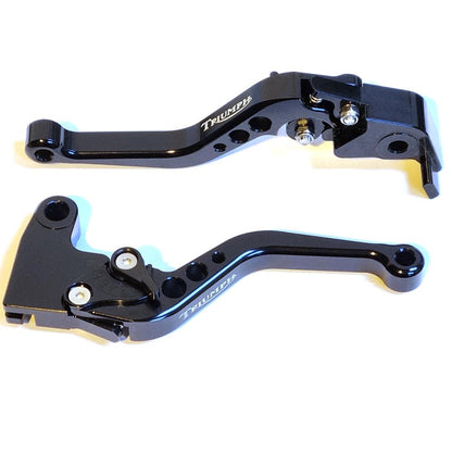 Black Short Clutch Brake Lever Set - Triumph Daytona 675 R Speed Triple 11-16