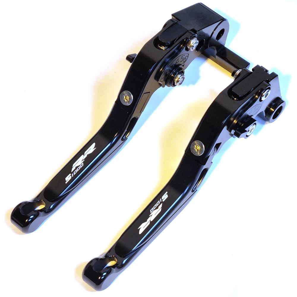 BLACK/BLACK ADJUSTABLE EXTENDABLE BRAKE CLUTCH LEVERS SET BMW S1000RR 2010-2019