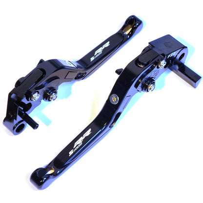 BLACK/BLACK ADJUSTABLE EXTENDABLE BRAKE CLUTCH LEVERS SET BMW S1000RR 2010-2019