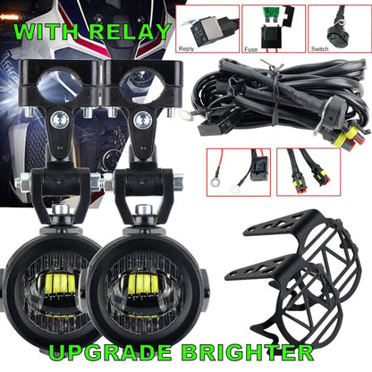 40W 600K Complete LED Auxiliary Spot Foglight Assembly Kit - BMW R1200GS F800GS