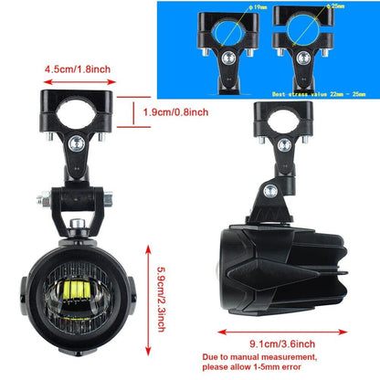 40W 600K Complete LED Auxiliary Spot Foglight Assembly Kit - BMW R1200GS F800GS