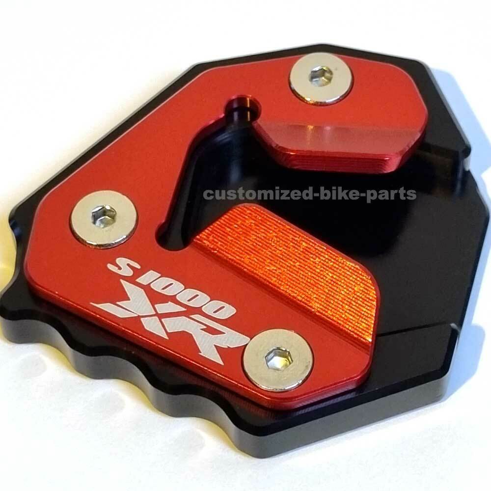 Black/Red CNC Side Stand Kickstand Shoe Extender - BMW S 1000 XR 2020-2024