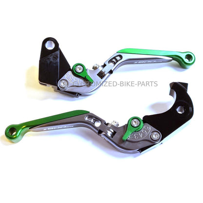 Green / Titanium Brake & Clutch Levers - Kawasaki Z900RS Z 900 RS 2017-2024