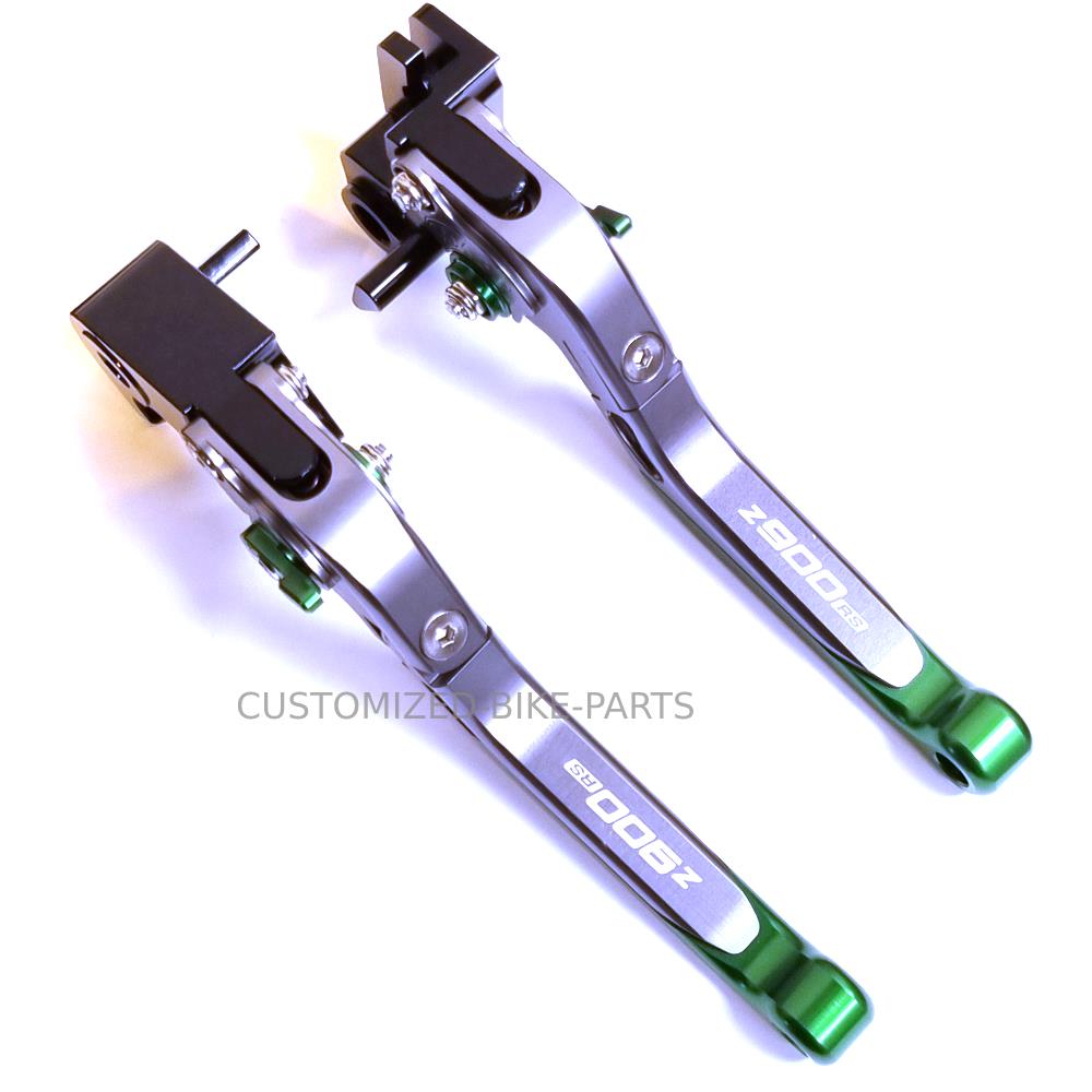 Green / Titanium Brake & Clutch Levers - Kawasaki Z900RS Z 900 RS 2017-2024