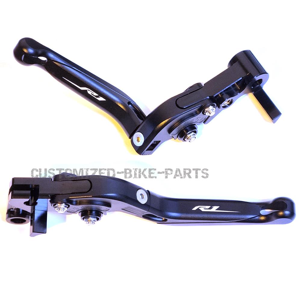 BLACK / BLACK BRAKE & CLUTCH LEVERS SET YAMAHA YZF-R1 R1M R1S 2015-2024