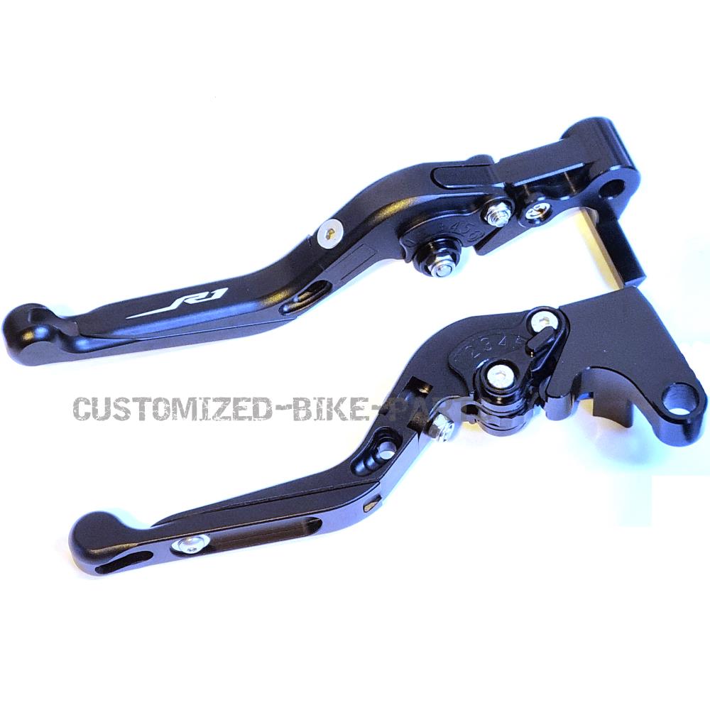 BLACK / BLACK BRAKE & CLUTCH LEVERS SET YAMAHA YZF-R1 R1M R1S 2015-2024