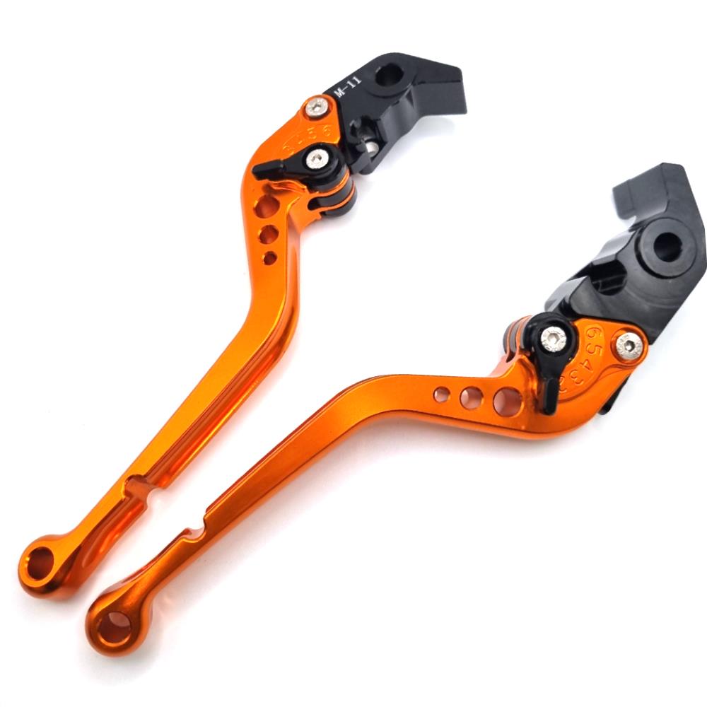 Long Orange Adjustable Brake & Clutch Lever Set 1290 Super Duke R / GT 2014-2024