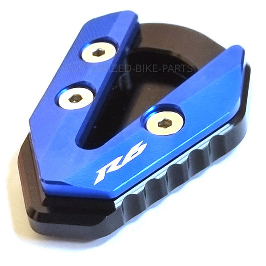 Blue CNC Side Stand Kickstand Shoe Extender - Yamaha YZF-R6 2017-2022