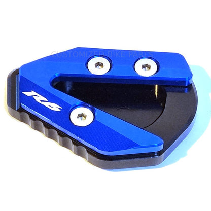 Blue CNC Side Stand Kickstand Shoe Extender - Yamaha YZF-R6 2017-2022