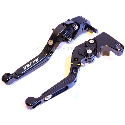 Black / Black Extendable Clutch & Brake Levers For Yamaha YZF-R1 2004-2008