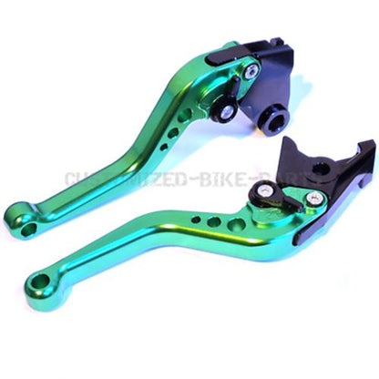 Short Green Clutch & Brake Levers - Kawasaki Z1000 2003-2006