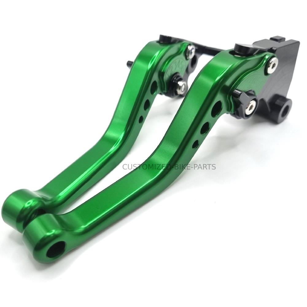 Short Green Clutch & Brake Levers For Kawasaki Z250SL 2016-2017