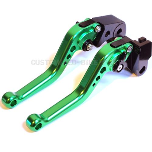 Short Green Adjustable Brake & Clutch Lever Set Kawasaki Z1000 / R 2017-2019