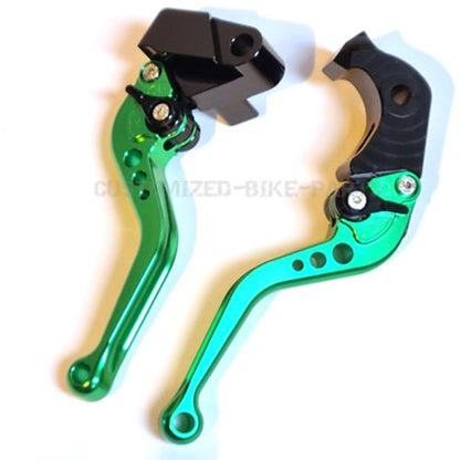 Short Green Adjustable Brake & Clutch Lever Set Kawasaki Z1000 / R 2017-2019