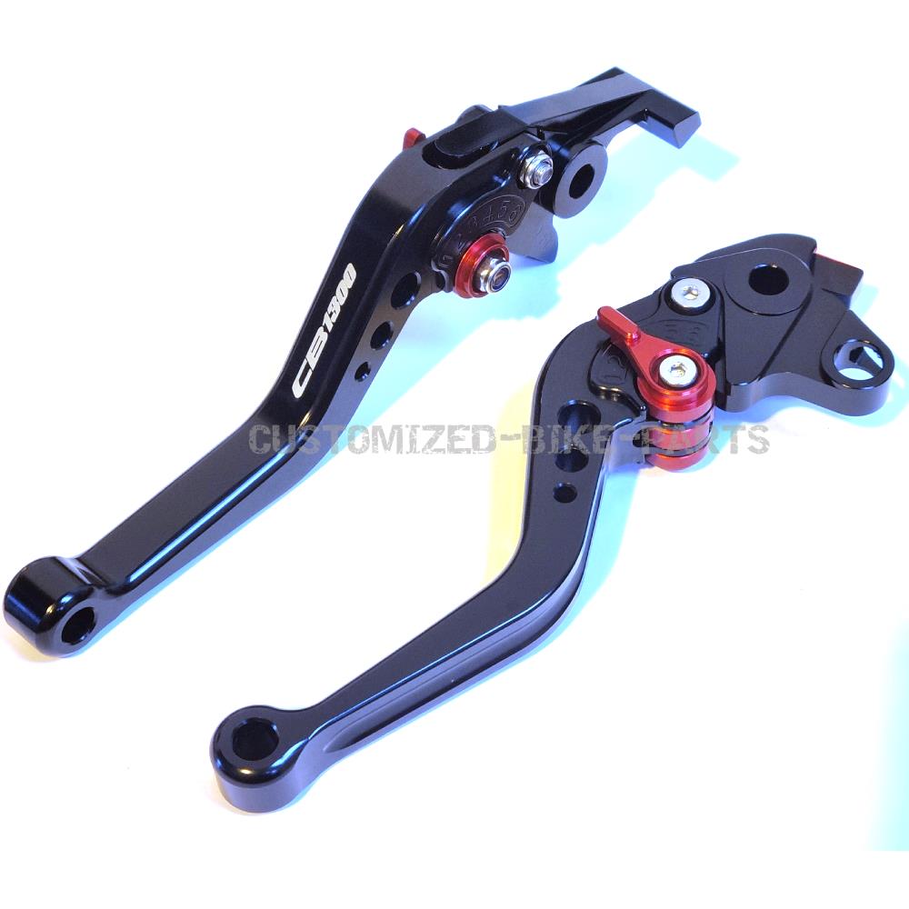 Honda CB 1300 2003-2011 Short Engraved Clutch Brake Lever Set - Black