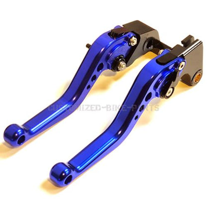 Short Blue Clutch & Brake Levers For Yamaha YZF-R6 2005-2016