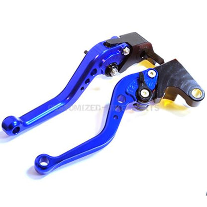 Short Blue Clutch & Brake Levers For Yamaha YZF-R6 2005-2016