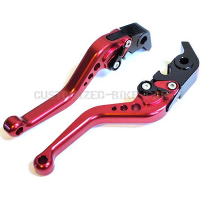 Short Red Adjustable Brake & Clutch Lever Set - KTM 1190 RC8 / R 2009-2016