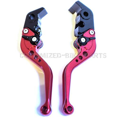 Short Red Adjustable Brake & Clutch Lever Set - KTM 1190 RC8 / R 2009-2016