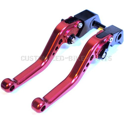 Short Red Adjustable Brake & Clutch Lever Set - KTM 1190 RC8 / R 2009-2016